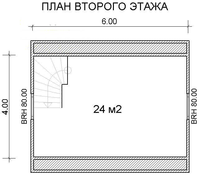 План второго этажа бани БК-12
